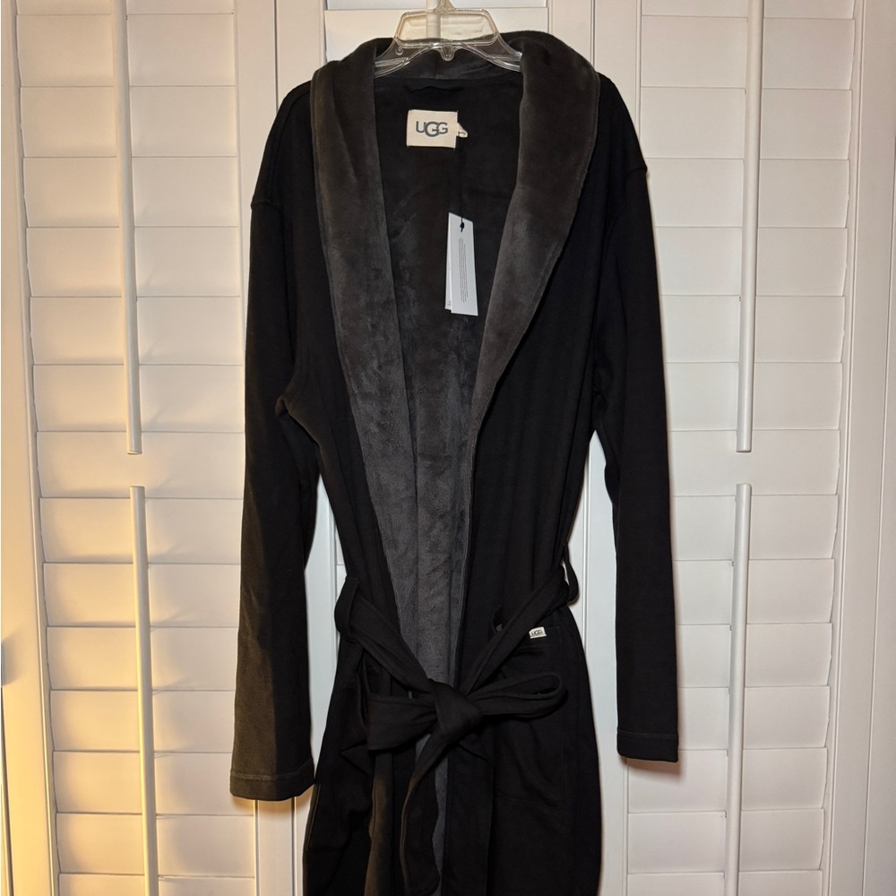 UGG Charcoal/Black and Ash Fleece Robe M/L, Unisex, Brand new
